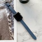 Litchi Texture Afslankriem Watchband voor Apple Watch Series 7 45 mm / 6 & SE & 5 & 4 44mm / 3 & 2 & 1 42mm