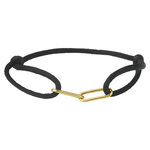 Armband Paperclip geelgoud-satijn goudkleurig-zwart 13-26 cm