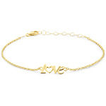 Armband Love-Ankerschakel geelgoud 16-19 cm
