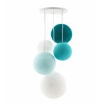 Cotton Ball Lights vijfvoudige hanglamp blauw - Ocean Blues (5-Deluxe)