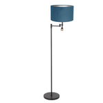 Steinhauer Strakke vloerlamp Stanger met blauw velvet 8222ZW
