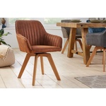 Exclusief design stoel LOFT microvezel vintage taupe met armleuning - 42475