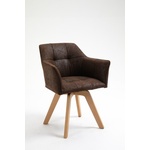 Design stoel NORDIC STAR groene structuurstof houten poten - 43425