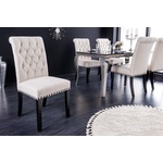 Design stoel ASTON vintage grijs met decoratieve quilting retrostijl - 41403