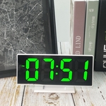 Multifunctionele groot scherm elektronische klok Mute LED mirror alarm clock (groen licht met wit frame)