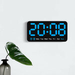 AGSIVO Grote Regenboog LED Digitale Wekker Wandklok met Afstandsbediening / Kalender / Temperatuur / Snooze / Dimbaar He