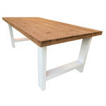 Wood4you - Eettafel Seattle Roastedwood - wit - 150/90 cm - 150/90 cm - Eettafels