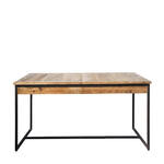 Wood4you - New England combideal Eettafel + Bankje - 180/90 cm - 180/90 cm Antraciet - Eettafels