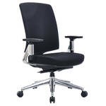 In hoogte verstelbare bureaustoel ERGOMASTER zwart met armleuningen ergonomische vorm - 41096