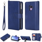 Voor Galaxy Note 10 2 in 1 Solid Color Zipper Shockproof Protective Case met Kaartsleuven & Beugel & Fotohouder & Wallet-functie (Paars)