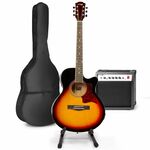 MAX ShowKit elektrisch akoestische gitaarset met voetenbankje -