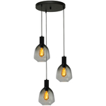 Masterlight 3-lichts vide hanglamp - goud - Porto met Nicolette green glazen 2712-05-02-35-3-14