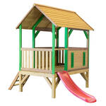 AXI Arthur Speelhuis op palen & witte glijbaan Speelhuisje voor de tuin / buiten in bruin & rood van FSC hout