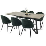 Jimmy150 eethoek eetkamertafel uitschuifbare tafel lengte cm 150 / 240 wit en 4 Arctic eetkamerstal zwart.