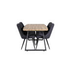 IncaNAWH eethoek eetkamertafel uitschuifbare tafel lengte cm 160 / 200 el hout decor grijs en 4 Mariannelund