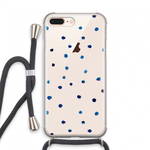 Blauwe stippen: iPhone 7 PLUS Transparant Hoesje met koord