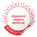 Keuringssticker afgekeurd volgens NEN 3140 - 30 mm - 100 stickers