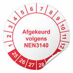 Keuringssticker afgekeurd volgens NEN 3140 - 20 mm - 1100 stickers (op rol)