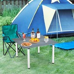 Opvouwbare Campingtafel met Oprolbaar Blad Draagbare Picknicktafel van Dennenhout met Draagtas 69 x 69 x 42 cm Natuur