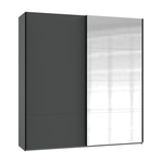 Kledingkast RESINA 2 schuifdeuren 250 cm mat zwart zonder spiegel
