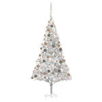 vidaXL Kunstkerstboom met verlichting en kerstballen 210 cm PET goud