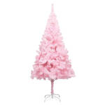 vidaXL Kunstkerstboom met verlichting en kerstballen 210 cm PVC roze