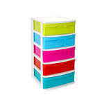Ladeblok/bureau organizer met 3 lades multi-color/oranje L 35,5 x B 27 x H 26 cm - Ladeblok