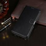 Voor LG K50S idewei Crazy Horse Texture Horizontale Flip Lederen Case met Holder & Card Slots & Wallet(Zwart)