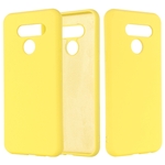 Voor LG K50 Solid Color Liquid Silicon siliconen schokbestendige volledige dekking beschermhoes (geel)
