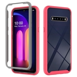 Voor LG V60 ThinQ Starry Sky Solid Color Series Schokbestendige PC + TPU beschermhoes(rood)