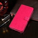 Voor LG V60 ThinQ idewei Crazy Horse Texture Horizontal Flip Leather Case met Holder & Card Slots & Wallet(Rose Red)