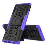 Voor LG Velvet Tire Texture Schokbestendige TPU+PC beschermhoes met houder(paars)