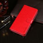 Voor LG K51S idewei Crazy Horse Texture Horizontale Flip Lederen Case met Holder & Card Slots & Wallet(Red)