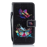 Kleurrijke Butterfly patroon horizontale Flip lederen case voor LG V40 ThinQ met houder & kaartsleuven & portemonnee