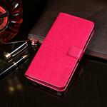 Voor LG G8 ThinQ idewei Crazy Horse Texture Horizontale Flip Lederen Case met Holder & Card Slots & Wallet(Rose Red)