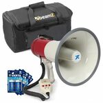 Vonyx megafoon MEG050 met sirene, batterijen, tas en losse microfoon -