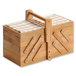 FSC?? Bamboe houten Naaikist - Naaidoos opbergbox 5 vakken - Naaibox