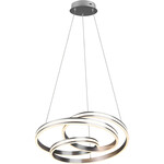 LED Hanglamp - Hangverlichting - Trion Corcy - 27.5W - Natuurlijk Wit 4000K - Dimbaar - Rond - Mat Nikkel - Aluminium