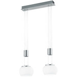 LED Hanglamp - Trion Alignary - 24W - Warm Wit 3000K - 4-lichts - Dimbaar - Rechthoek - Mat Nikkel - Aluminium