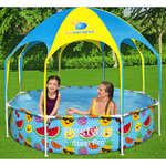Creative Kids Zwembad Afdekzeil - 305 x 204 cm - UV-Bestendig - Waterproof - met Bevestigingskoord - Blauw