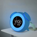 Cartoon dier vorm bed lamp muziek LED Alarm Clock (blauw)