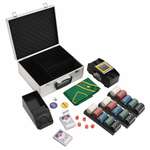 Pokerset Pokerchips pokeren met aluminum koffer Met 5 dobbelstenen 100 poker chips