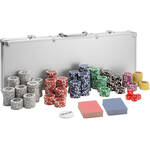 Pokerset - Pokerkoffer - Poker - Poker chips 500 stuks - Poker set - 55,5x22x6,5 cm