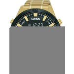 Lorus RW646AX9 Horloge Analoog-Digitaal staal goudkleurig-zwart 46 mm