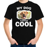 Katoenen tasje my dog is serious cool zwart - Labrador retriever honden cadeau tas