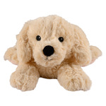 Warmte/magnetron opwarm knuffel - Hond/golden retriever - bruin - 33 cm - pittenzak