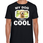 Honden liefhebber shirt Golden retriever my dog is serious cool zwart voor dames