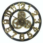 60cm Retro Living Room Iron Round Roman Numeral Mute Decorative Wall Clock (Zwart)