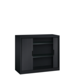 Roldeurkast zwart - H.195 x B.100 cm - Inclusief 4 legborden