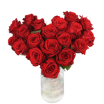 Hart boeket rode rozen